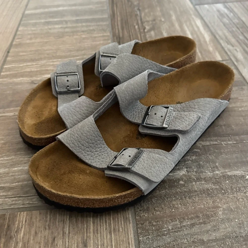 BIRKENSTOCK ARIZONA NUBUCK LEATHER DESERT BUCK WHALE GRAY Men’s size 12
